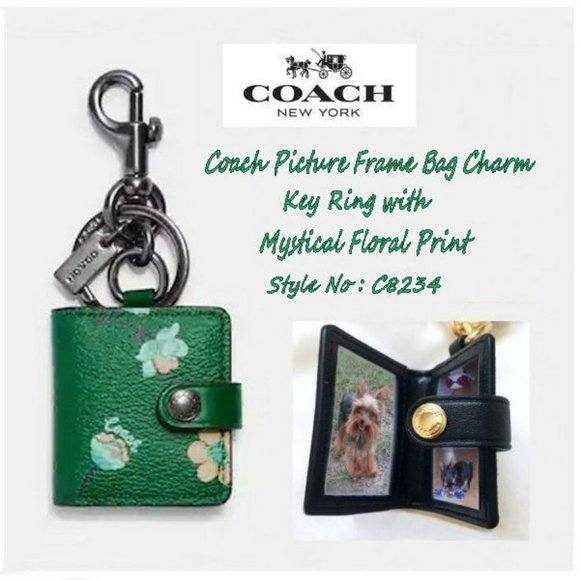 Coach Accessories - Coach Picture Frame Key Ring/ Bag Charm with Mystical Floral Print